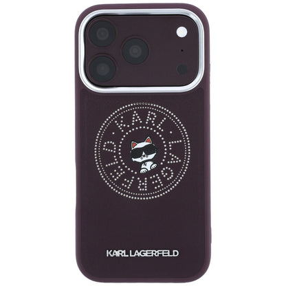 MagSafe-deksel for Apple iPhone 18 Pro Max / 17 Pro Max, Karl Lagerfeld, Point and Choupette Sketch, Burgunder