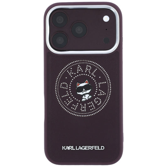MagSafe-deksel for Apple iPhone 18 Pro Max / 17 Pro Max, Karl Lagerfeld, Point and Choupette Sketch, Burgunder