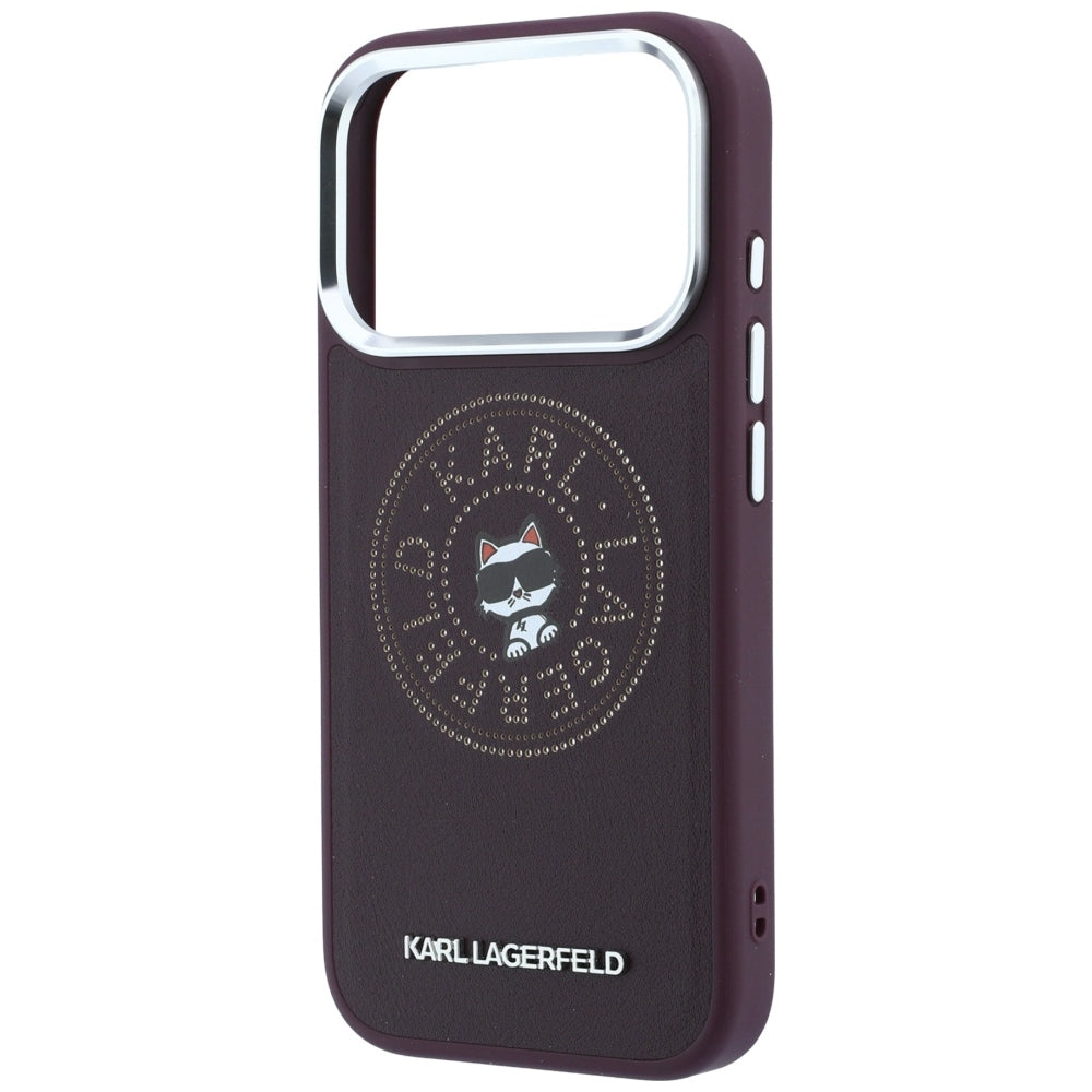 MagSafe-deksel for Apple iPhone 18 Pro Max / 17 Pro Max, Karl Lagerfeld, Point and Choupette Sketch, Burgunder