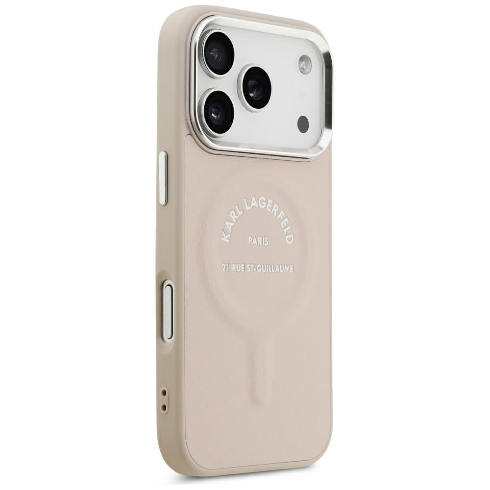 MagSafe-deksel for Apple iPhone 18 Pro Max / 17 Pro Max, Karl Lagerfeld, Ring Karl RSG-logo, Rosa