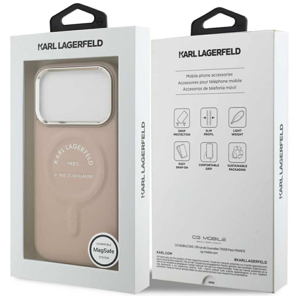 MagSafe-deksel for Apple iPhone 18 Pro Max / 17 Pro Max, Karl Lagerfeld, Ring Karl RSG-logo, Rosa