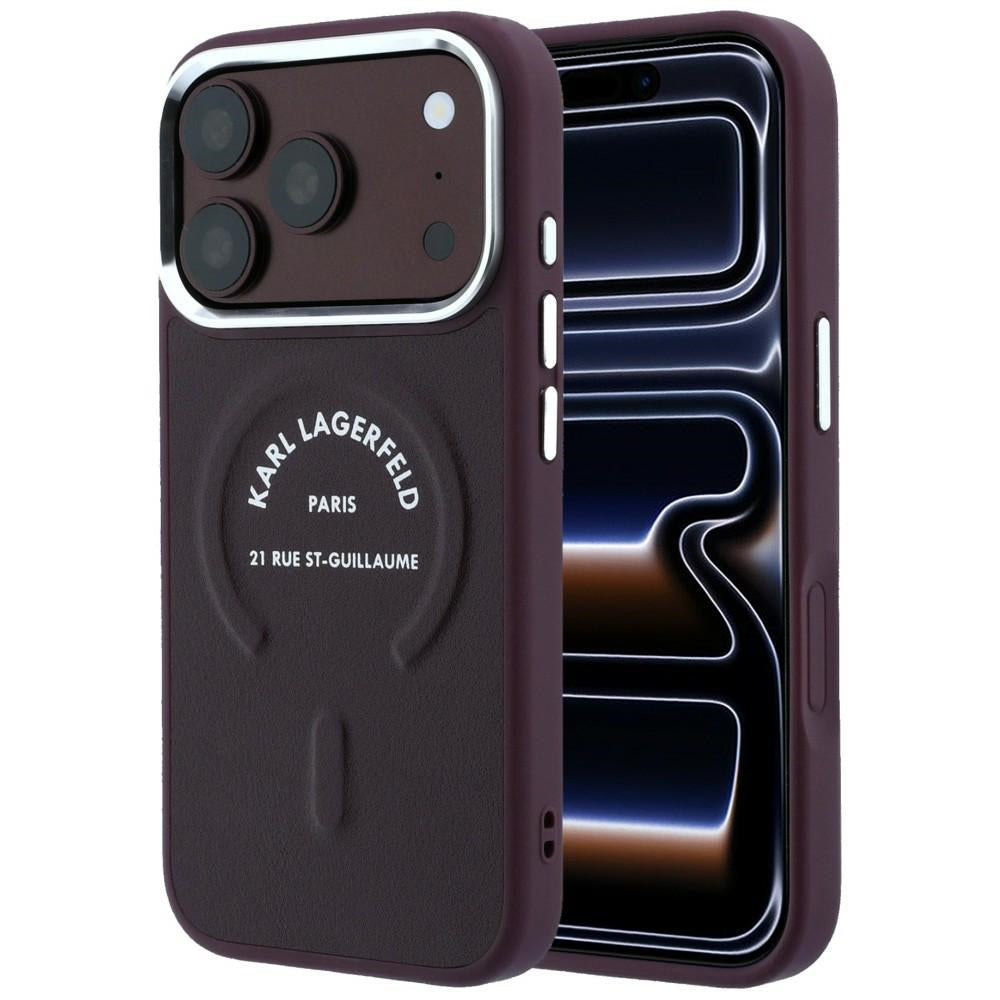 MagSafe-deksel for Apple iPhone 18 Pro Max / 17 Pro Max, Karl Lagerfeld, Ring Karl RSG Logo, Burgunder
