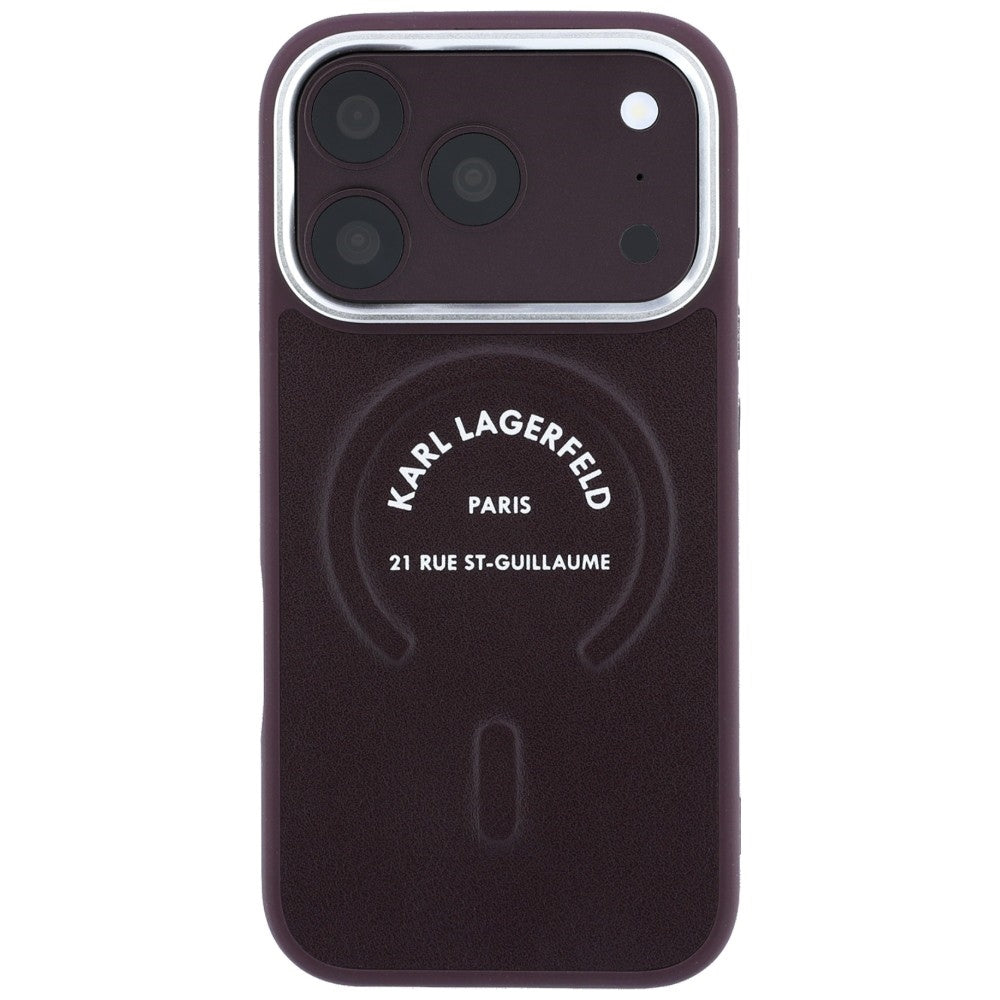 MagSafe-deksel for Apple iPhone 18 Pro Max / 17 Pro Max, Karl Lagerfeld, Ring Karl RSG Logo, Burgunder
