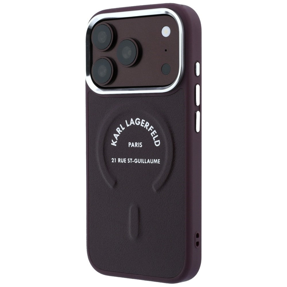 MagSafe-deksel for Apple iPhone 18 Pro Max / 17 Pro Max, Karl Lagerfeld, Ring Karl RSG Logo, Burgunder