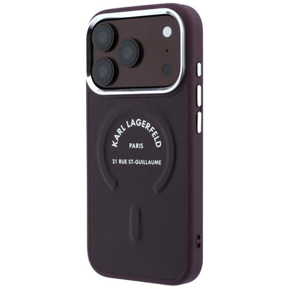 MagSafe-deksel for Apple iPhone 18 Pro Max / 17 Pro Max, Karl Lagerfeld, Ring Karl RSG Logo, Burgunder