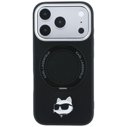 MagSafe-deksel til Apple iPhone 18 Pro Max / 17 Pro Max, Karl Lagerfeld, Ring Stand 360 Choupette Pin, svart