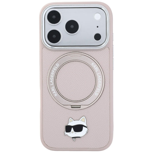 MagSafe-deksel til Apple iPhone 18 Pro Max / 17 Pro Max, Karl Lagerfeld, Ring Stand 360 Choupette Pin, rosa