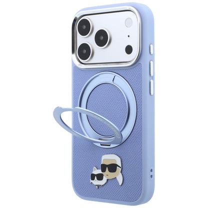 MagSafe-deksel for Apple iPhone 18 Pro Max / 17 Pro Max, Karl Lagerfeld, Ring Stand 360 Karl & Choupette Pin, Bleu