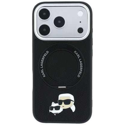 MagSafe-deksel for Apple iPhone 18 Pro Max / 17 Pro Max, Karl Lagerfeld, Ring Stand 360 Karl & Choupette Pin, Svart