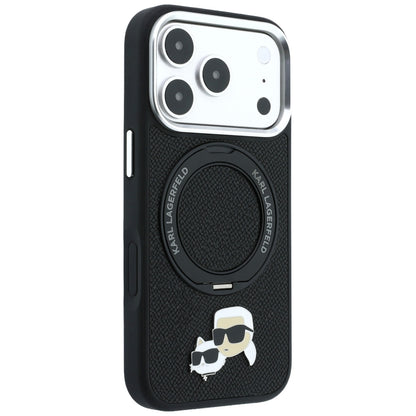 MagSafe-deksel for Apple iPhone 18 Pro Max / 17 Pro Max, Karl Lagerfeld, Ring Stand 360 Karl & Choupette Pin, Svart