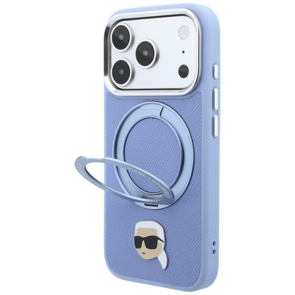 MagSafe-deksel til Apple iPhone 18 Pro Max / 17 Pro Max, Karl Lagerfeld, Ring Stand 360 Karl Pin, blå