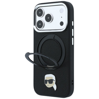 MagSafe-deksel til Apple iPhone 18 Pro Max / 17 Pro Max, Karl Lagerfeld, Ring Stand 360 Karl Pin, svart