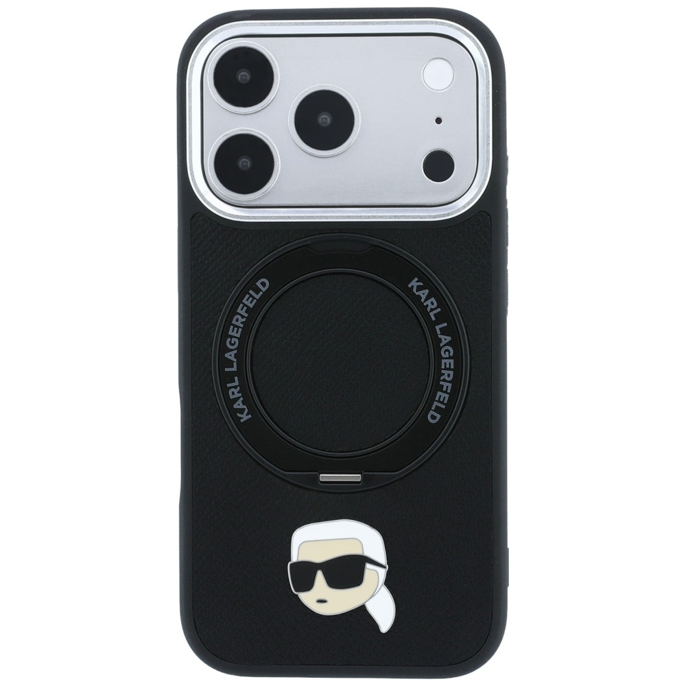 MagSafe-deksel til Apple iPhone 18 Pro Max / 17 Pro Max, Karl Lagerfeld, Ring Stand 360 Karl Pin, svart