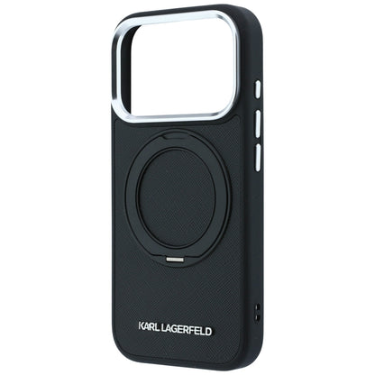MagSafe-deksel for Apple iPhone 18 Pro Max / 17 Pro Max, Karl Lagerfeld, Ring Stand 360 Saffiano, Svart