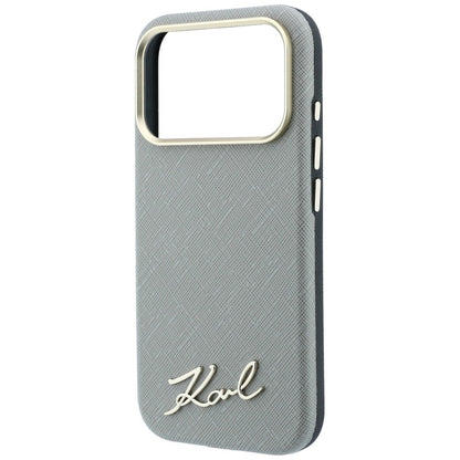 MagSafe-deksel for Apple iPhone 18 Pro Max / 17 Pro Max, Karl Lagerfeld, Saffiano Small Script Metal Logo, Beige