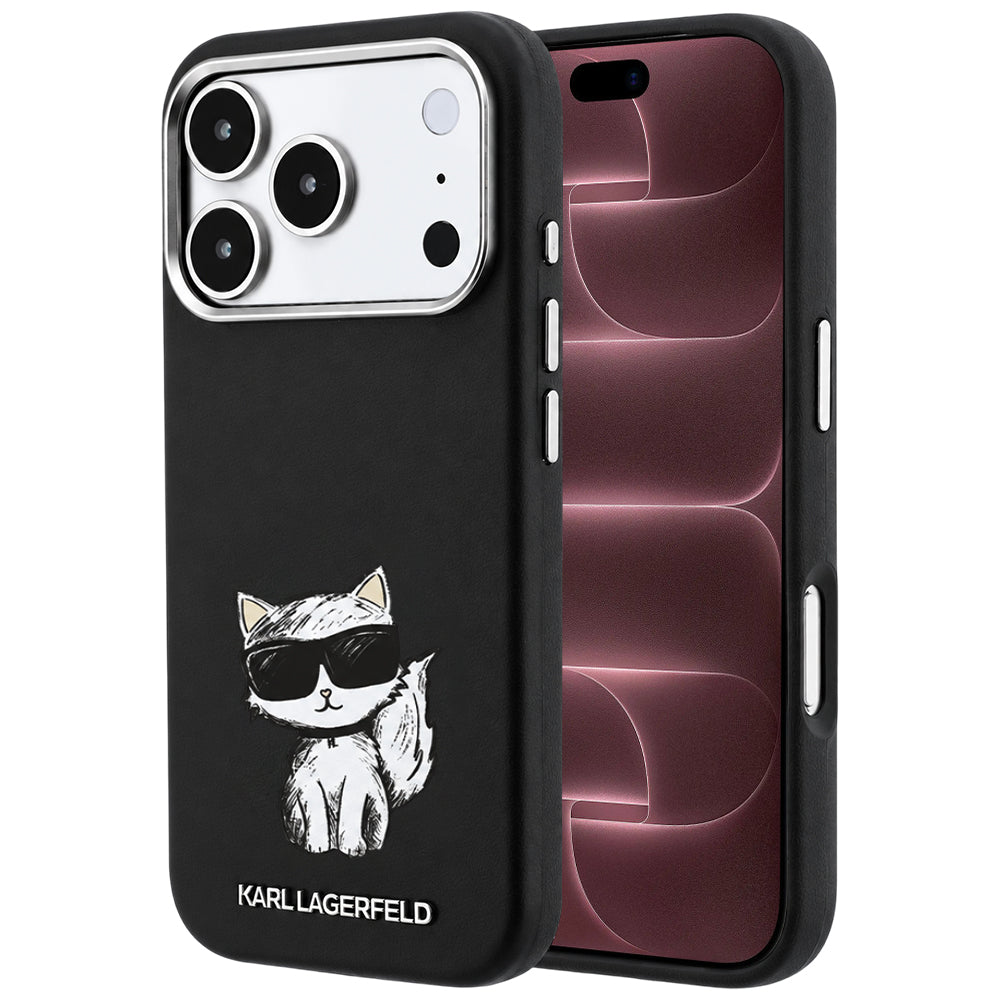 MagSafe-deksel for Apple iPhone 18 Pro Max / 17 Pro Max, Karl Lagerfeld, Smooth Choupette Sketch, Svart