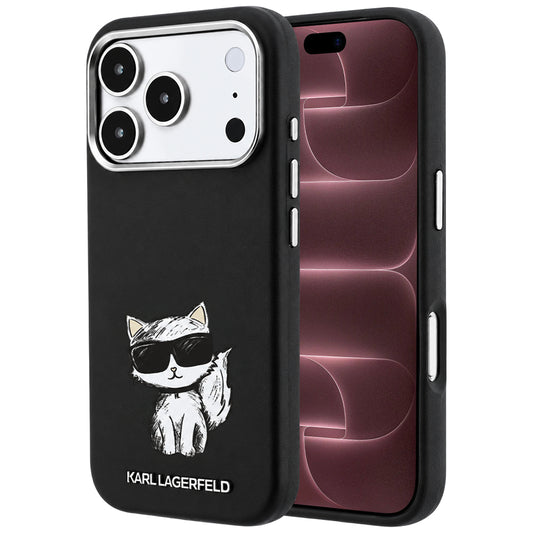 MagSafe-deksel for Apple iPhone 18 Pro Max / 17 Pro Max, Karl Lagerfeld, Smooth Choupette Sketch, Svart
