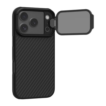 MagSafe-deksel for Apple iPhone 18 Pro Max / 17 Pro Max, Nillkin, CarboProp med gjennomsiktig svart linsebeskyttelse, svart