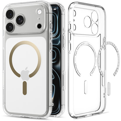 MagSafe-deksel for Apple iPhone 18 Pro Max / 17 Pro Max, Spigen, Ultra Hybrid, Gull Transparent ACS12120
