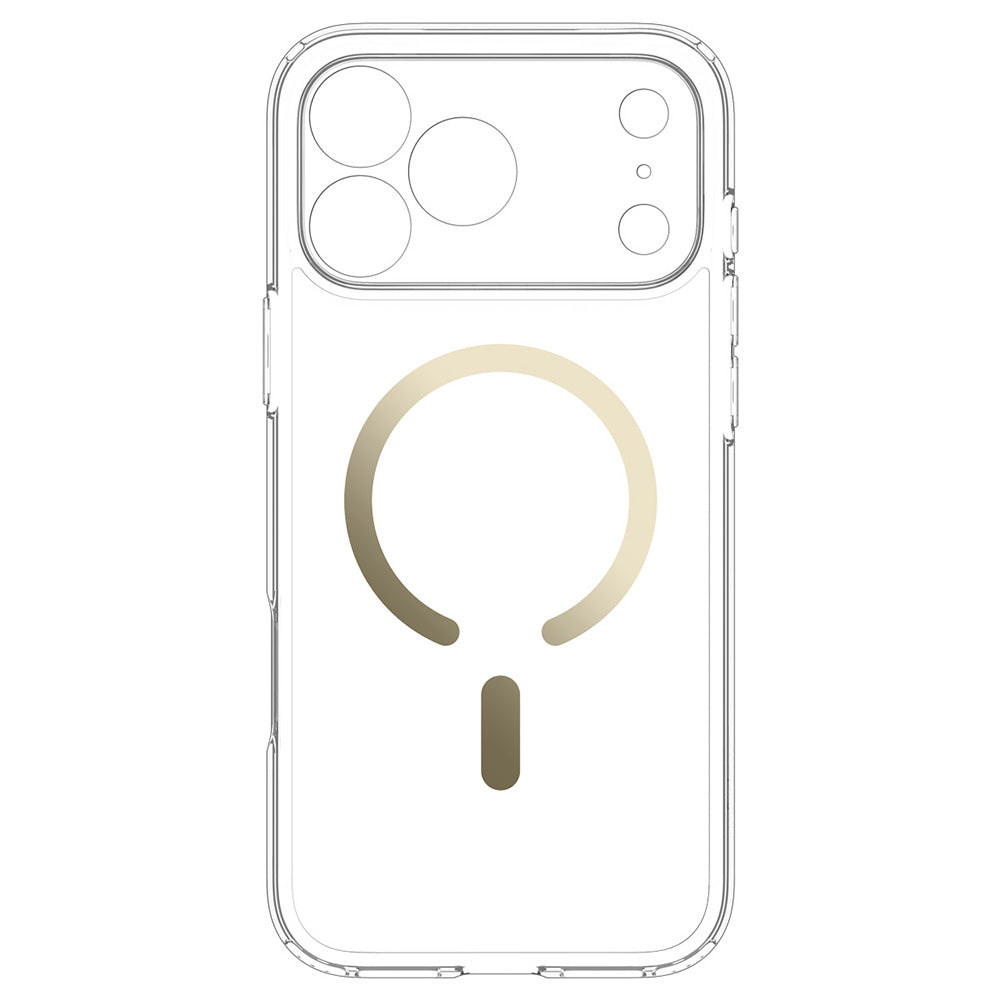 MagSafe-deksel for Apple iPhone 18 Pro Max / 17 Pro Max, Spigen, Ultra Hybrid, Gull Transparent ACS12120