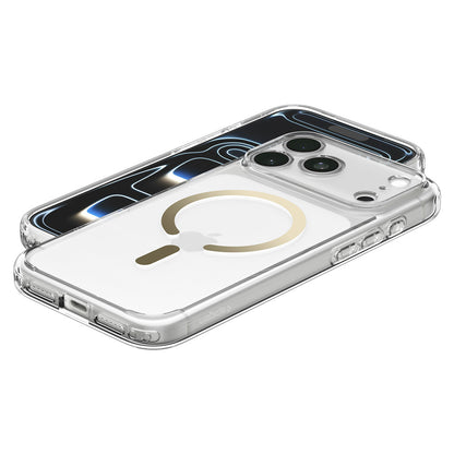 MagSafe-deksel for Apple iPhone 18 Pro Max / 17 Pro Max, Spigen, Ultra Hybrid, Gull Transparent ACS12120