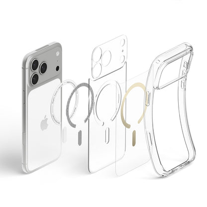 MagSafe-deksel for Apple iPhone 18 Pro Max / 17 Pro Max, Spigen, Ultra Hybrid, Gull Transparent ACS12120