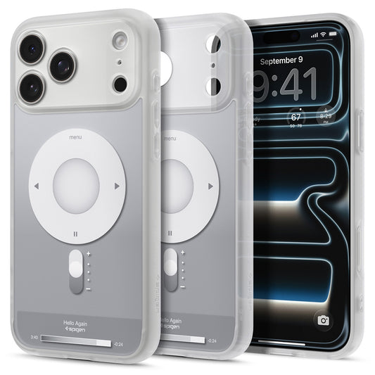 MagSafe-deksel for Apple iPhone 18 Pro Max / 17 Pro Max, Spigen, Ultra Hybrid Classic, Sølv ACS12130