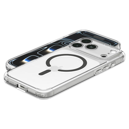 MagSafe-deksel for Apple iPhone 18 Pro Max / 17 Pro Max, Spigen, Ultra Hybrid, Grå Transparent ACS12119