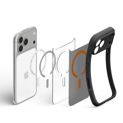 MagSafe-deksel for Apple iPhone 18 Pro Max / 17 Pro Max, Spigen, Ultra Hybrid, Svart Oransje Satinert ACS12125