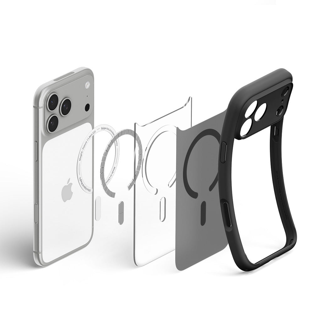 MagSafe-deksel for Apple iPhone 18 Pro Max / 17 Pro Max, Spigen, Ultra Hybrid, Satinert svart ACS12123