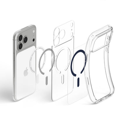MagSafe-deksel for Apple iPhone 18 Pro Max / 17 Pro Max, Spigen, Ultra Hybrid, Transparent Marineblå ACS12121