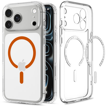 MagSafe-deksel for Apple iPhone 18 Pro Max / 17 Pro Max, Spigen, Ultra Hybrid, Transparent Oransje ACS12122