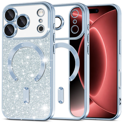 MagSafe-deksel for Apple iPhone 18 Pro Max / 17 Pro Max, Techsuit, Luxury Glitter, Bleu