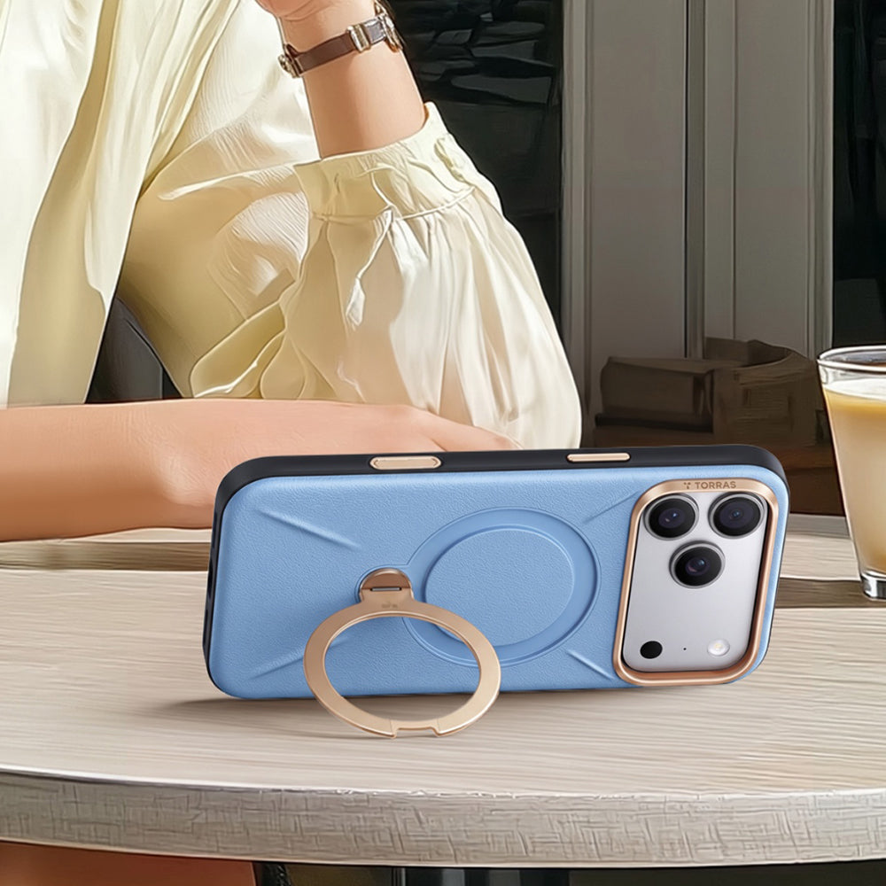 MagSafe-deksel for Apple iPhone 18 Pro Max / 17 Pro Max, Torras, QPRO Leather, Blå