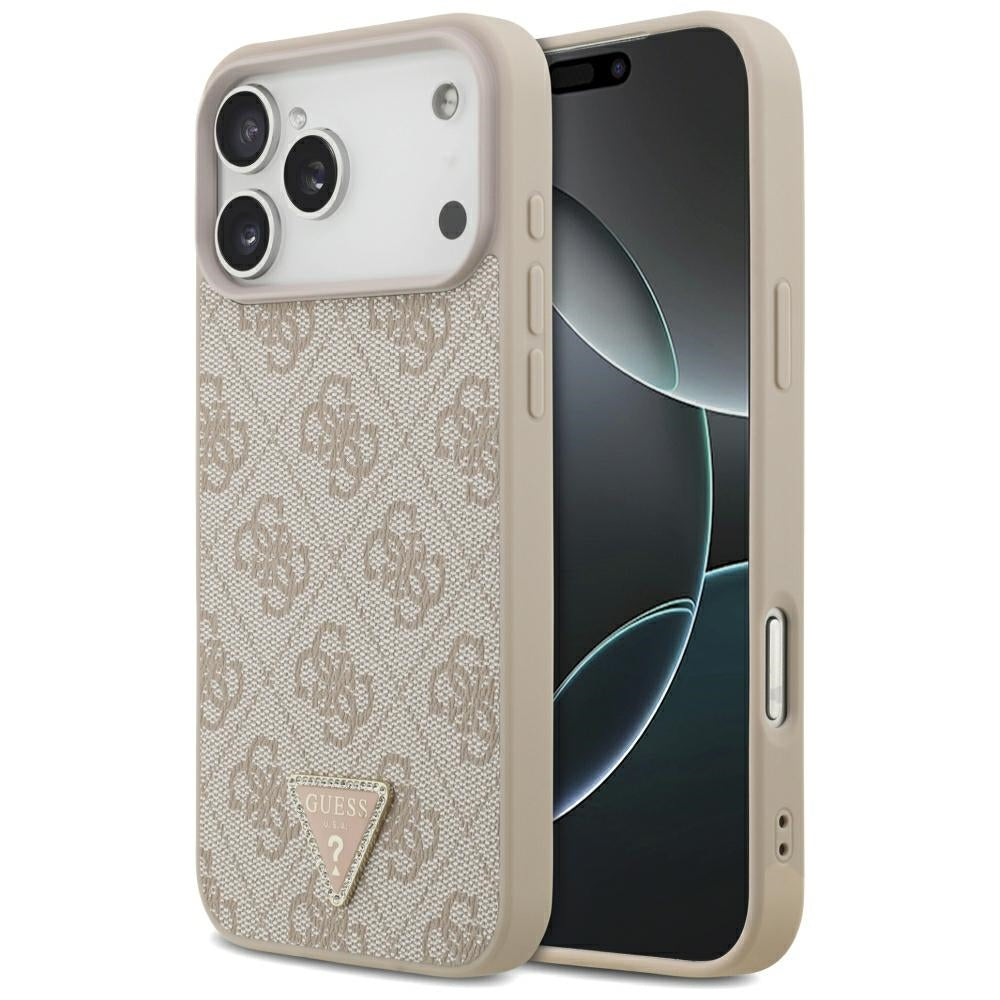 MagSafe-deksel for Apple iPhone 18 Pro Max, Guess, 4G Triangle Strass, Rosa