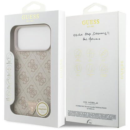 MagSafe-deksel for Apple iPhone 18 Pro Max, Guess, 4G Triangle Strass, Rosa