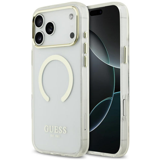 MagSafe-deksel for Apple iPhone 18 Pro Max, Guess, Metal Outline, Gullfarget