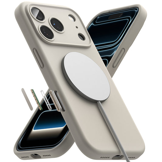 MagSafe-deksel for Apple iPhone 18 Pro Max, Ringke, silikon, krem
