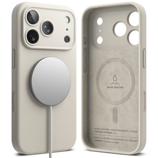 MagSafe-deksel for Apple iPhone 18 Pro, Ringke, silikon, krem