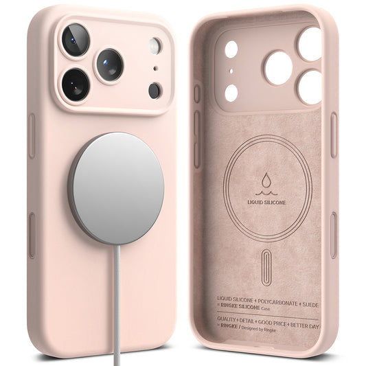 MagSafe-deksel for Apple iPhone 18 Pro, Ringke, silikon, rosa