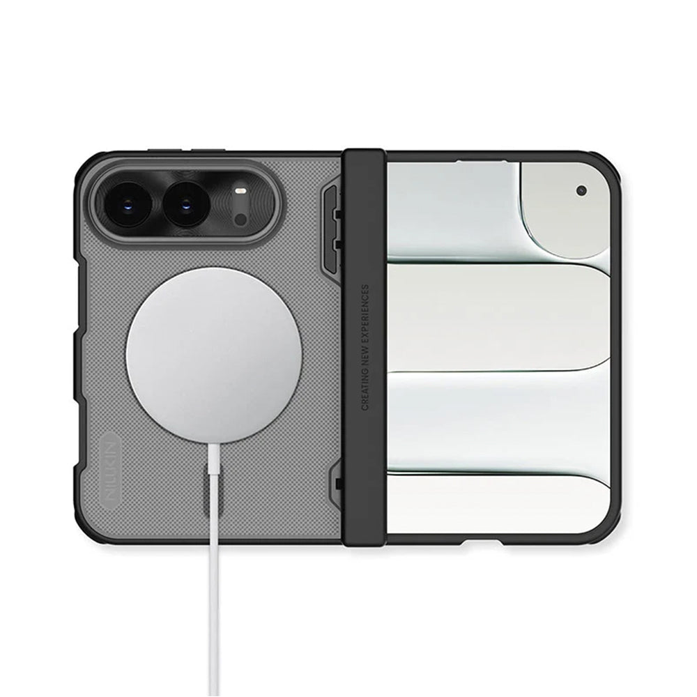 MagSafe-deksel til Apple iPhone Duo, Nillkin Super Frosted Shield, svart, gjennomsiktig med satengfinish