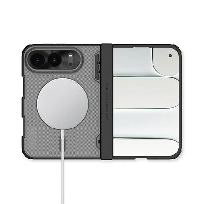 MagSafe-deksel til Apple iPhone Duo, Nillkin Super Frosted Shield, svart, gjennomsiktig med satengfinish