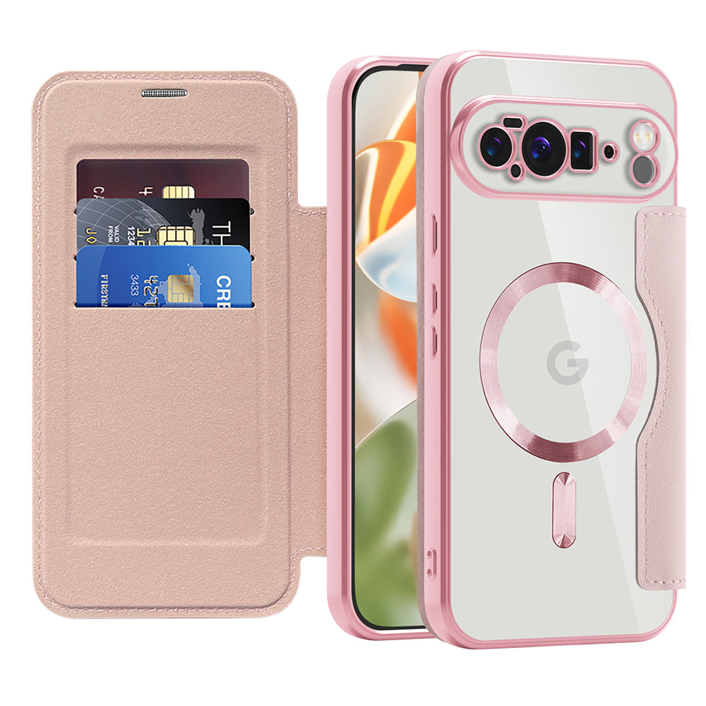 MagSafe-deksel for Google Pixel 10 Pro XL, Techsuit, SmartMag Book, Rosa