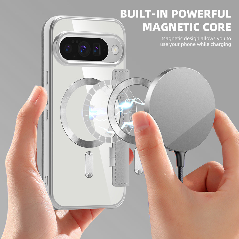 MagSafe-deksel for Google Pixel 10 Pro / 10, Techsuit, SmartMag Book, Grå