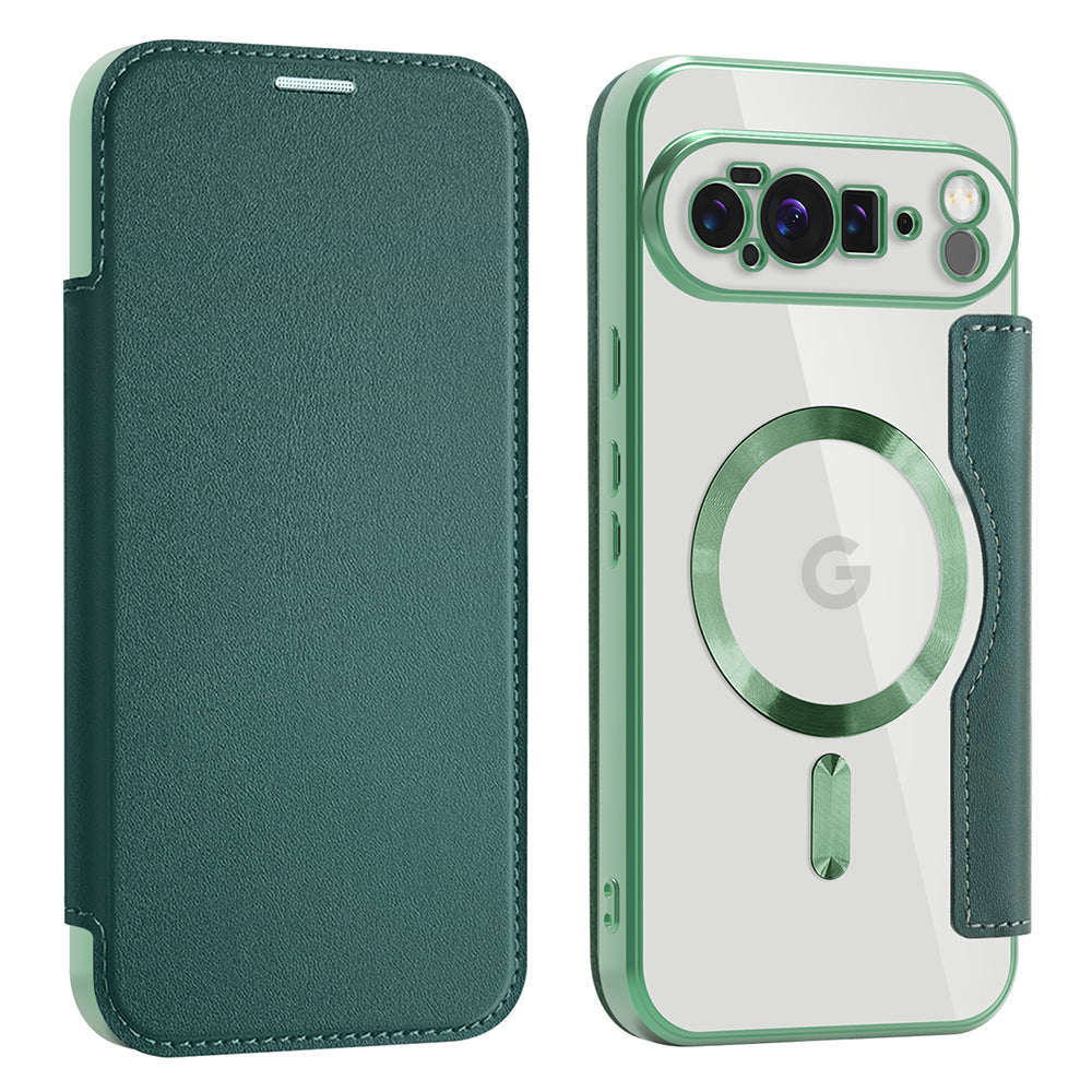 MagSafe-deksel for Google Pixel 10 Pro XL, Techsuit, SmartMag Book, Grønn
