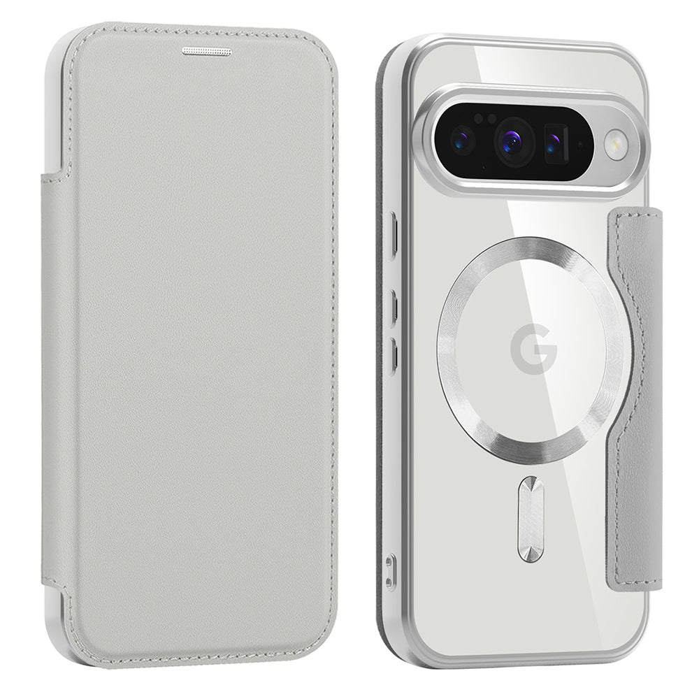 MagSafe-deksel for Google Pixel 10 Pro / 10, Techsuit, SmartMag Book, Grå