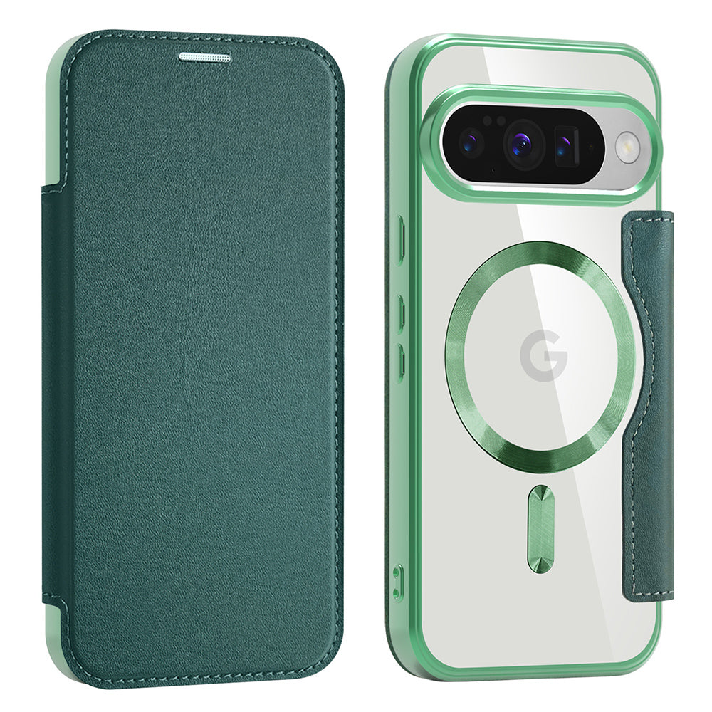 MagSafe-deksel for Google Pixel 10 Pro / 10, Techsuit, SmartMag Book, Grønn