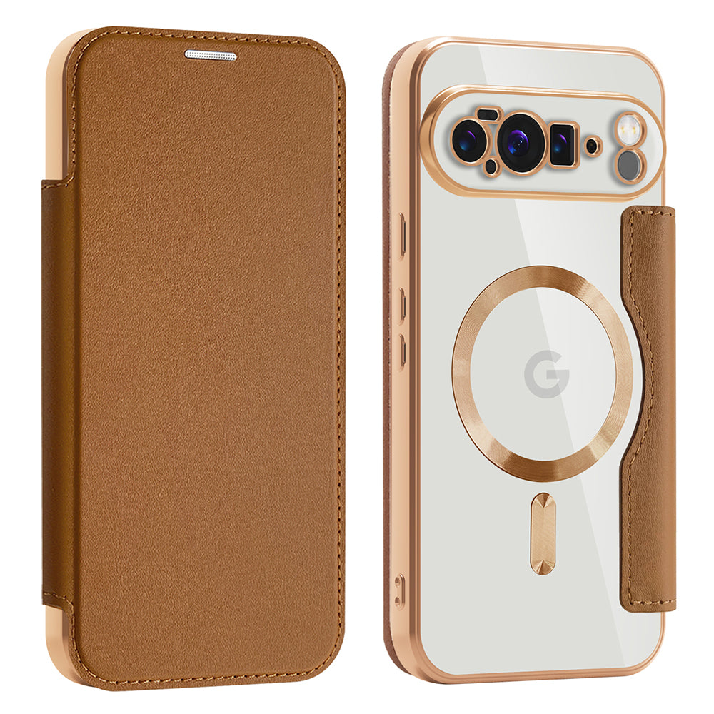 MagSafe-deksel for Google Pixel 10 Pro XL, Techsuit, SmartMag Book, Brun