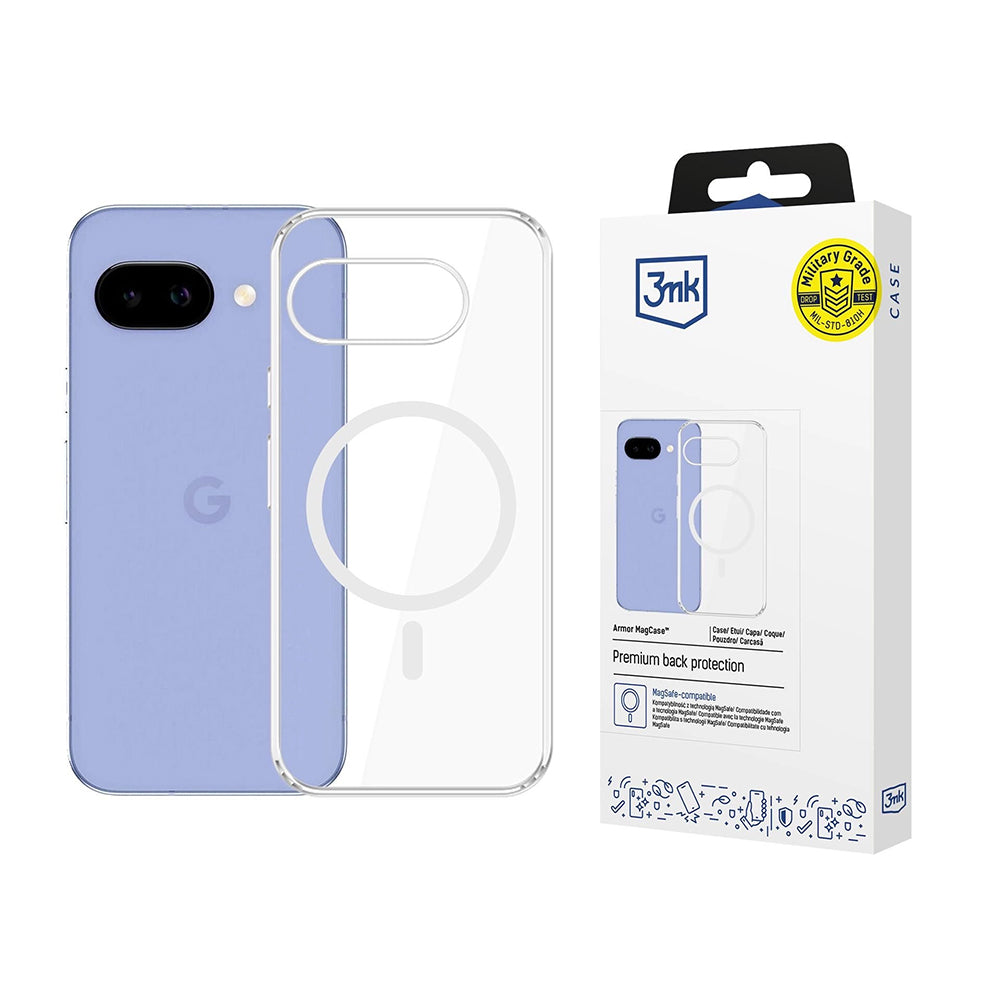MagSafe-deksel for Google Pixel 10a, 3MK, Armor MagCase, Gjennomsiktig