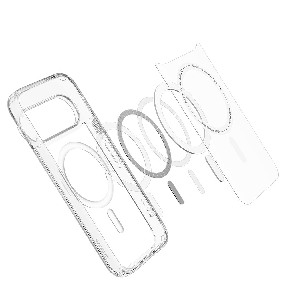 MagSafe-deksel for Google Pixel 11 Pro, Spigen, Ultra Hybrid, Gjennomsiktig Hvit ACS11431